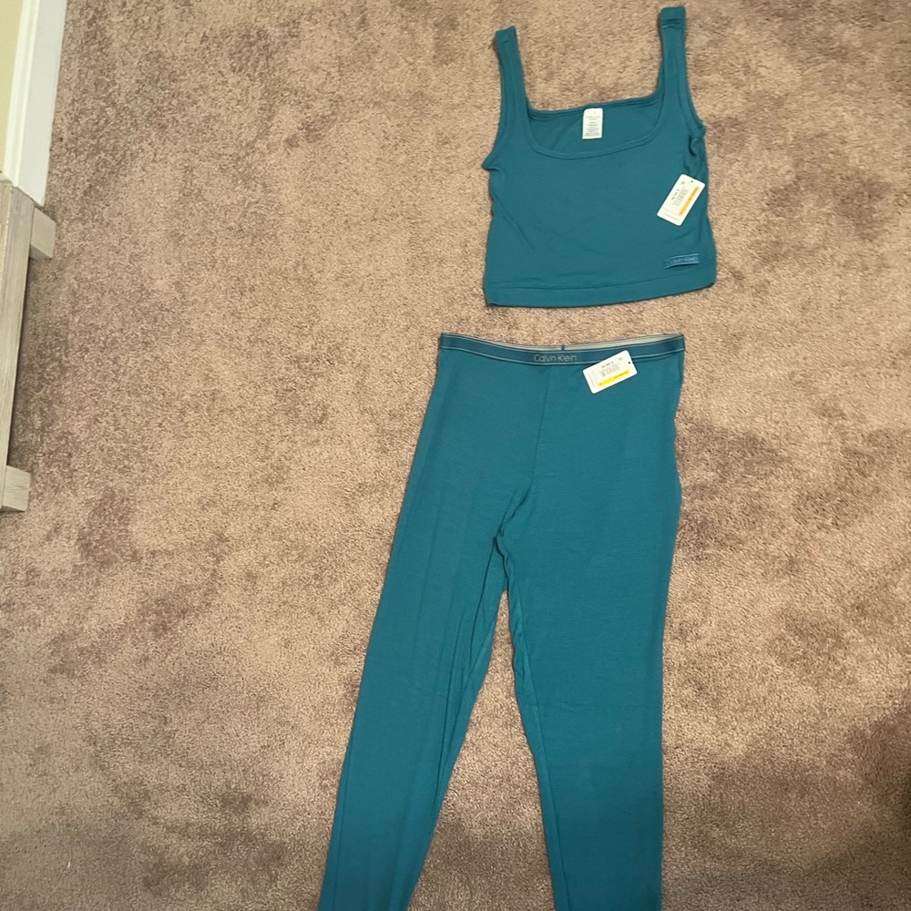 NWT Calvin Klein 2-Piece Blue Sleepwear Set - Size Small/Medium - Picture 2 of 4